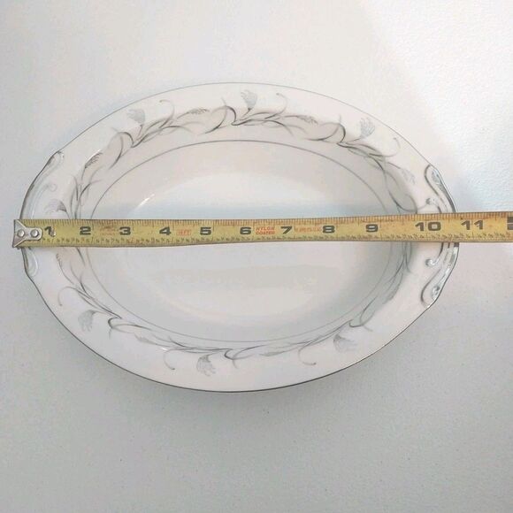 Vintage Harmony House Platinum Garland 11" Oval Serving Bowl Dish Fine China - Picture 6 of 6
